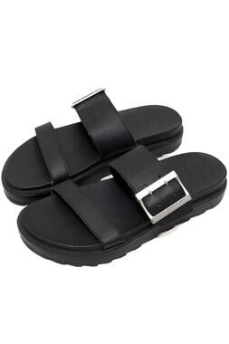 Sorel Black Leather Roaming Buckle Slide Sandals Size 7